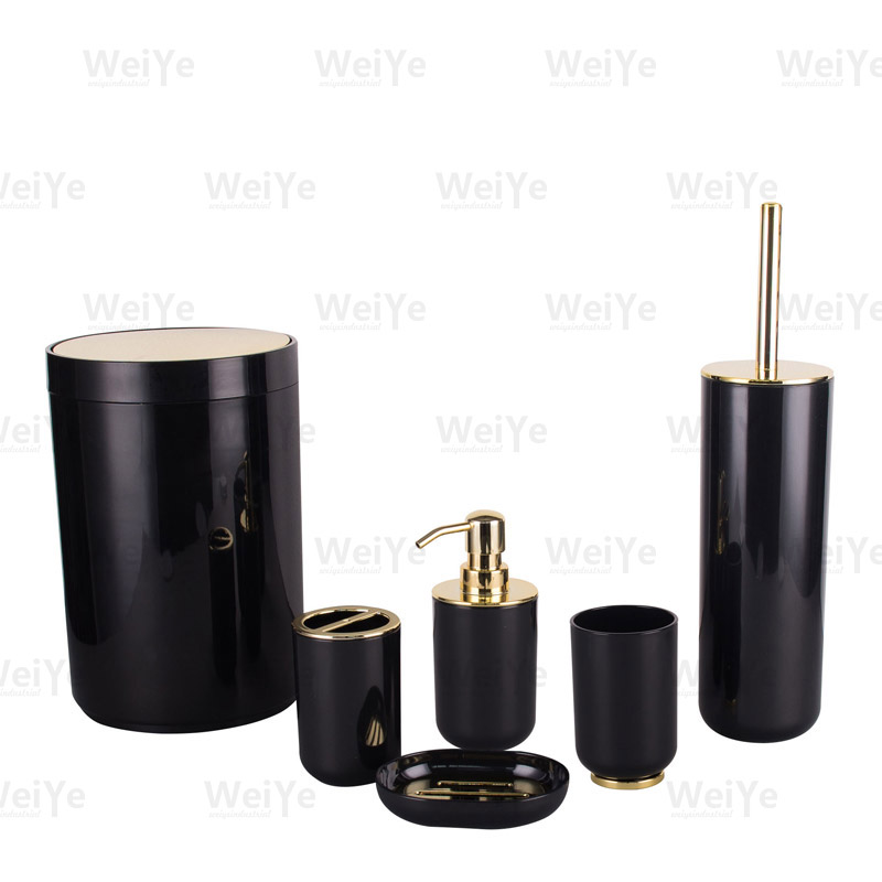 卫浴套装直身圆（R)底电镀系列6件套