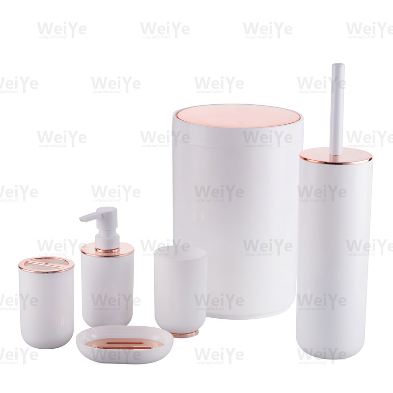 卫浴套装直身圆（R)底电镀系列6件套