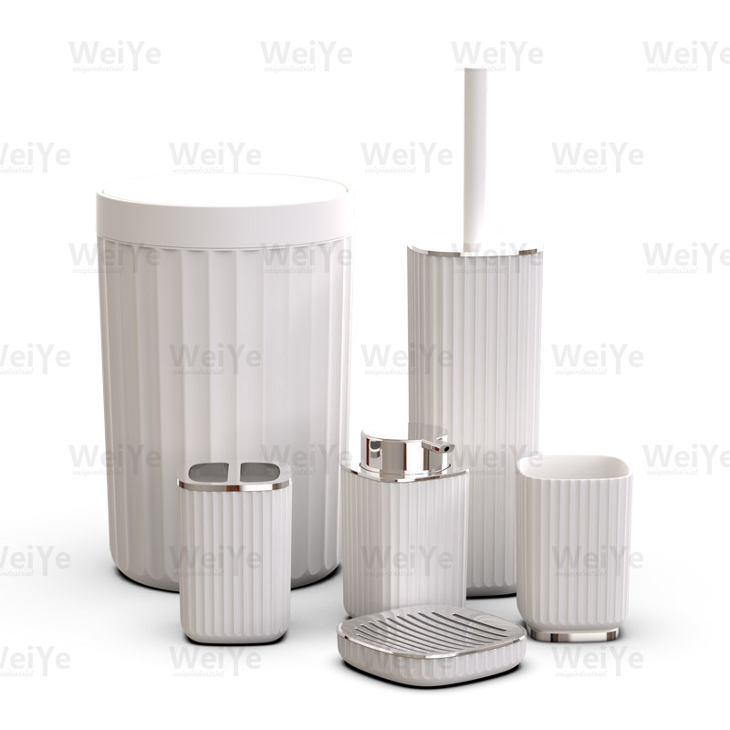 卫浴套装方形条纹电镀系列6件套