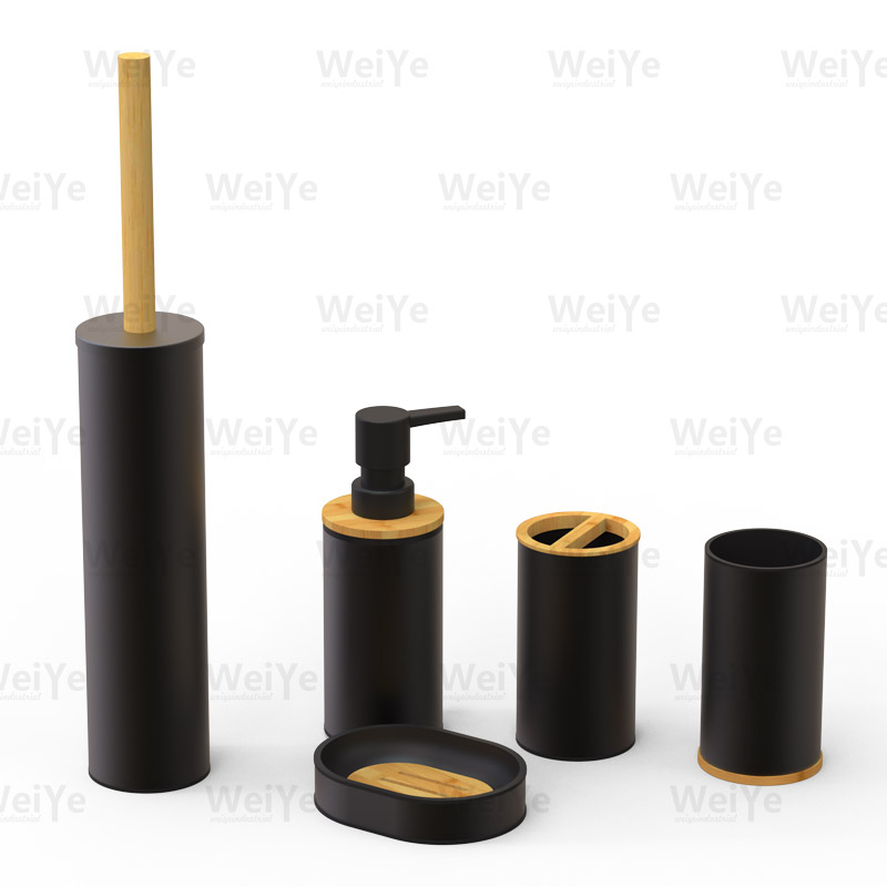 卫浴套装圆柱形配竹系列5件套