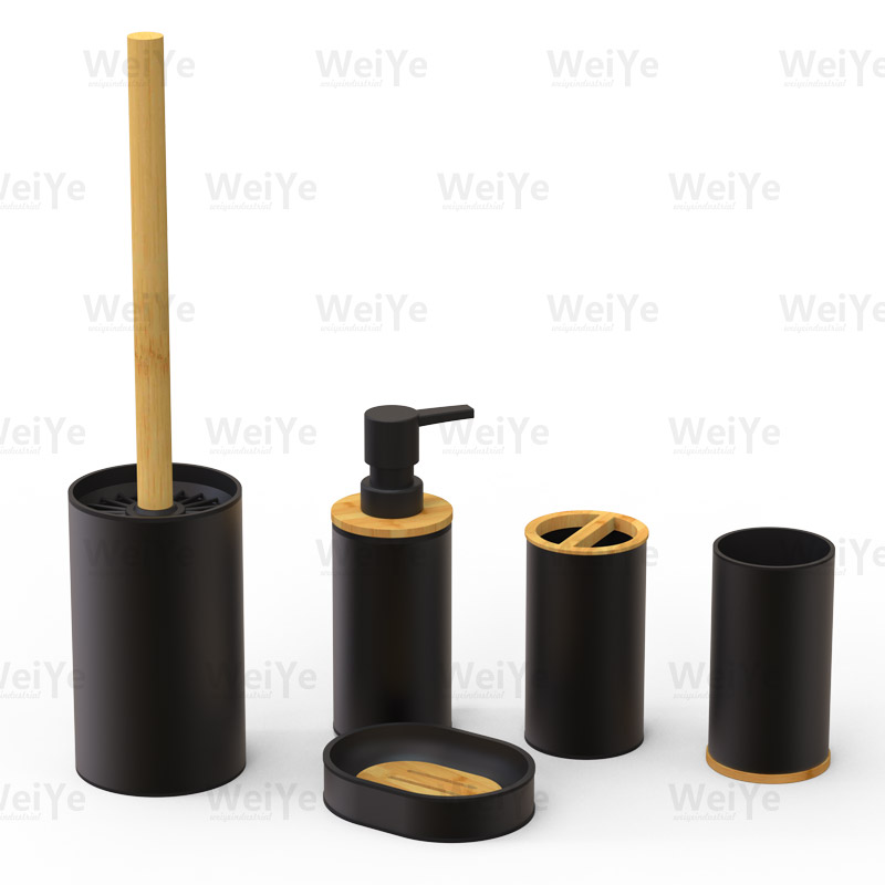 卫浴套装圆柱形配竹系列5件套