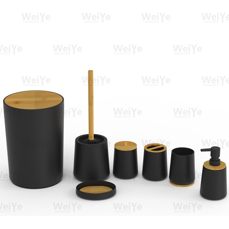 卫浴套装锥形R底配竹系列7件套