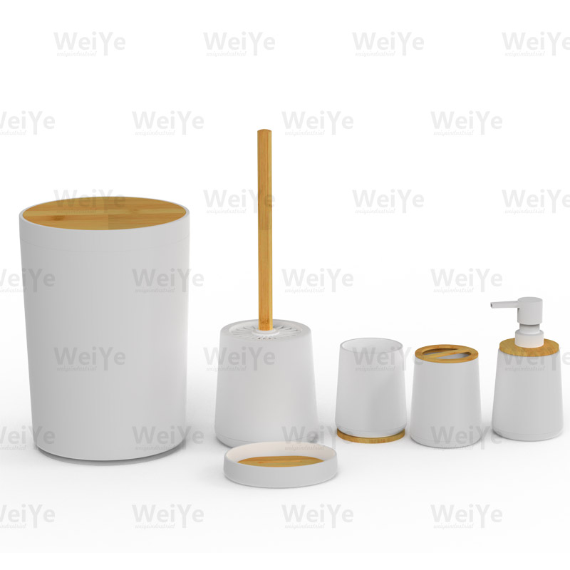 卫浴套装锥形R底配竹系列6件套