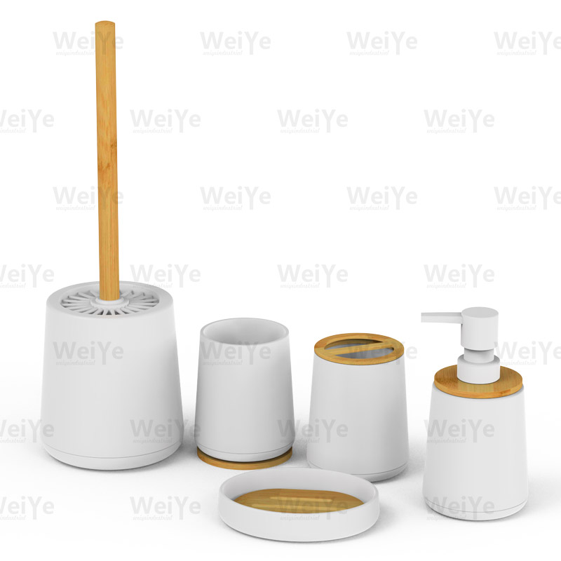 卫浴套装锥形R底配竹系列5件套