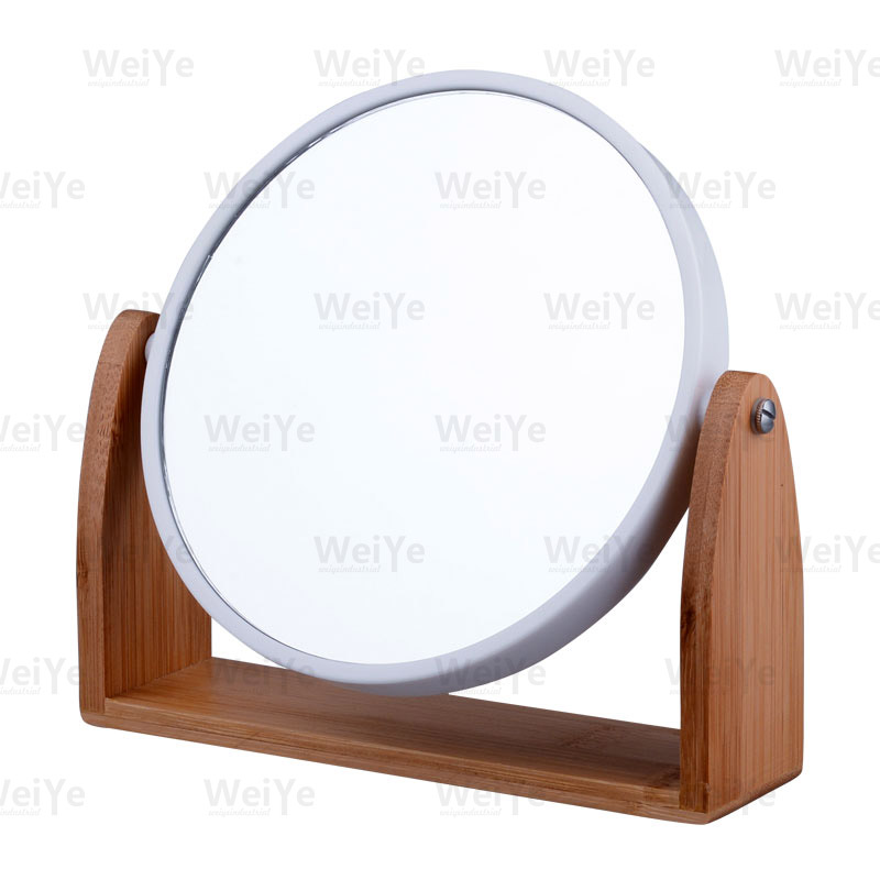 镜子圆镜宽竹底