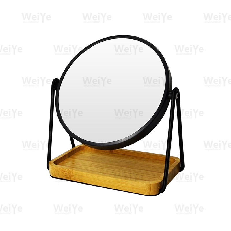 不可调铁线座圆镜(配竹盘
