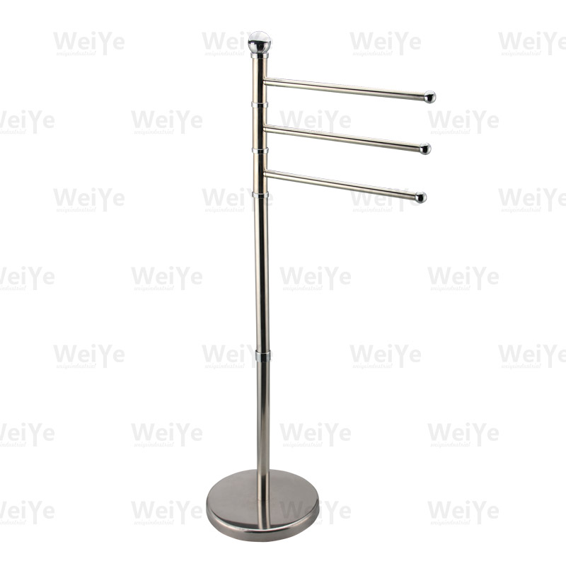 落地毛巾架三杆毛巾架（圆管圆底）