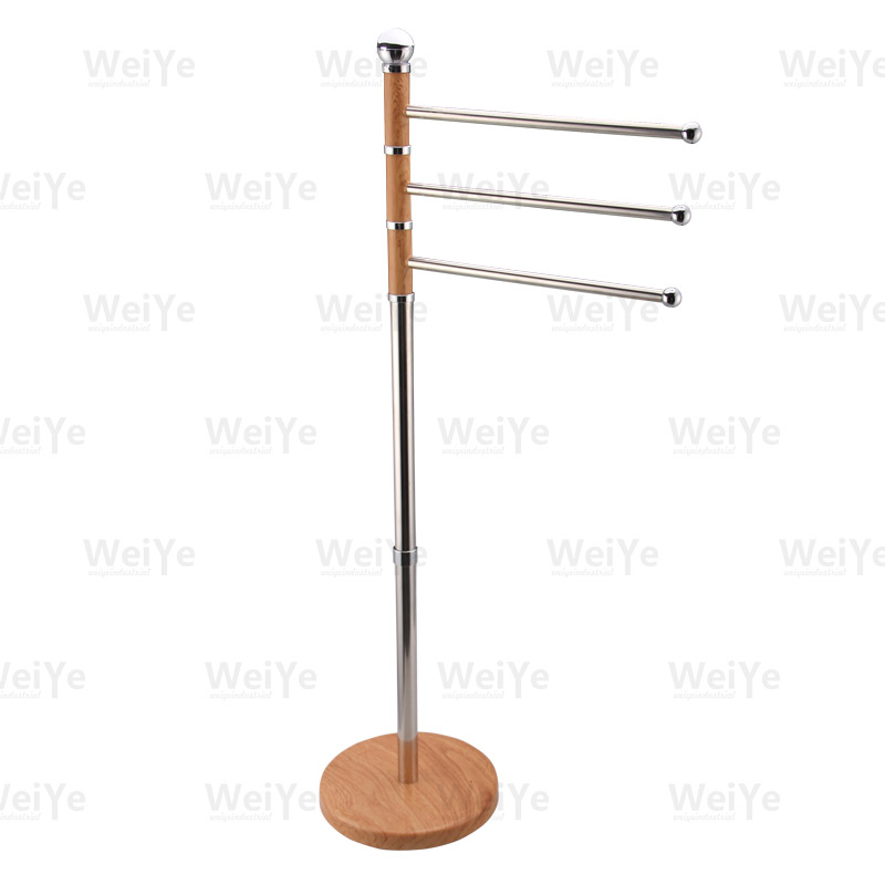 落地毛巾架三杆毛巾架（圆管圆底）