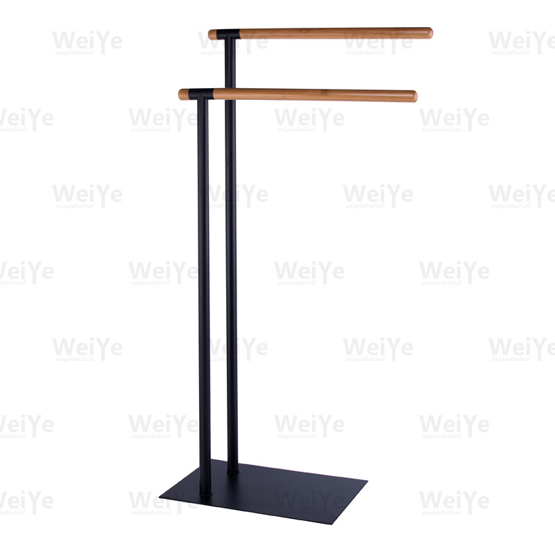 落地毛巾架双杆毛巾架配竹