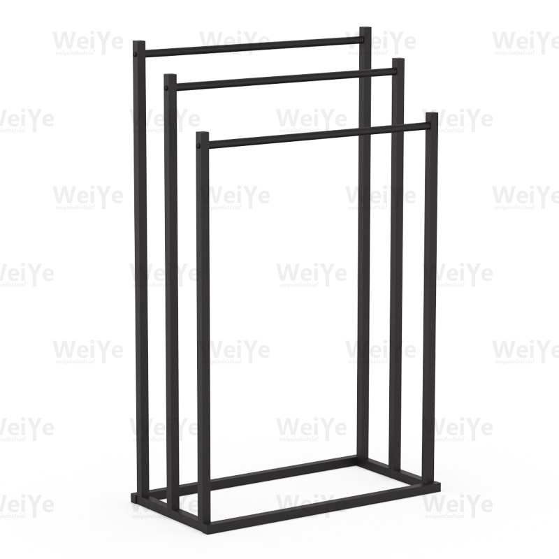 落地毛巾架新款落地三杆口字毛巾架