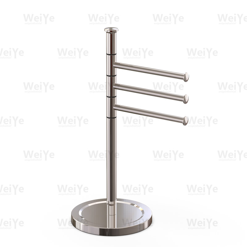 落地毛巾架桌上摇摆三杆毛巾架