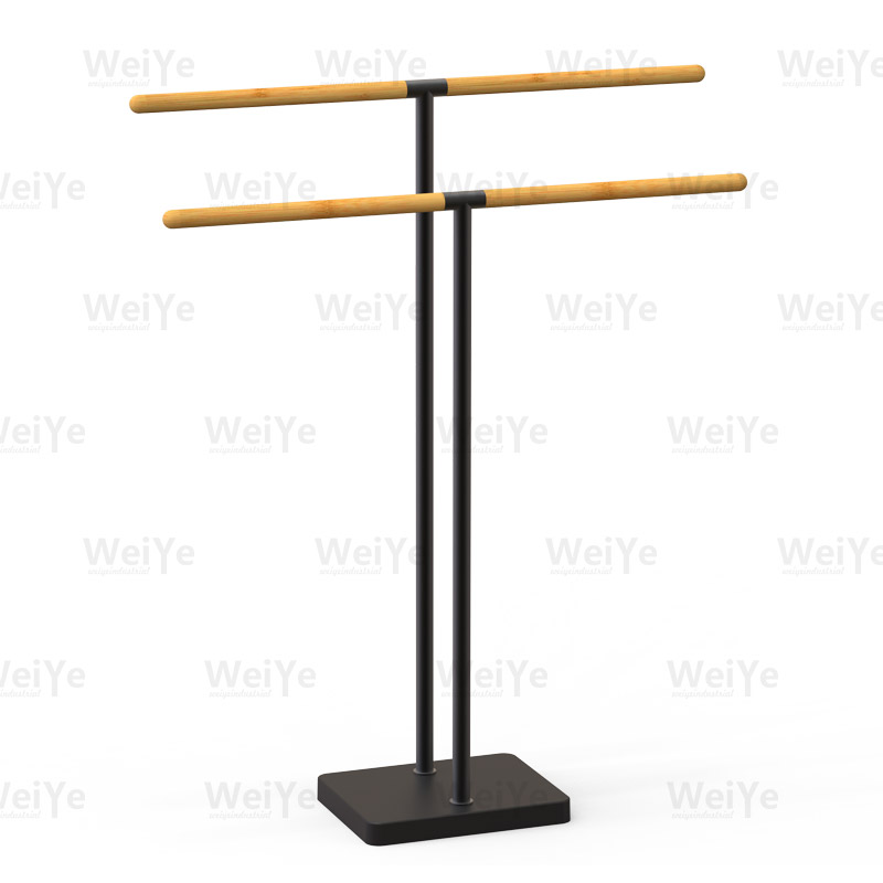 落地毛巾架双T形圆竹管毛巾架