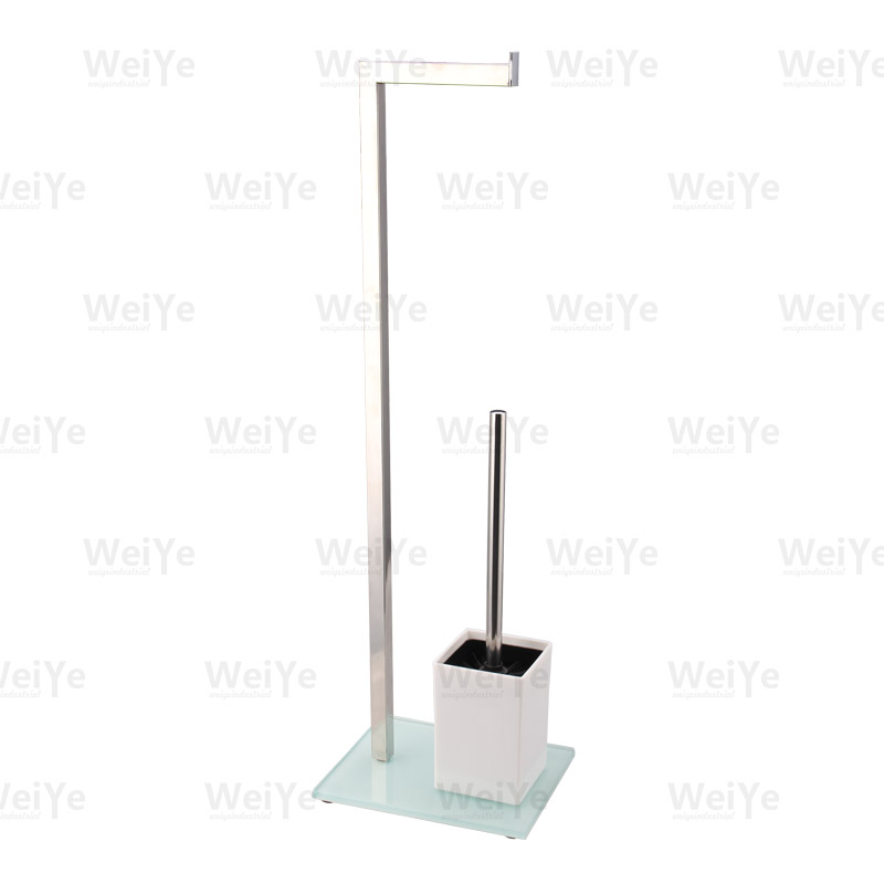 落地马桶刷架高身马桶刷落地纸巾架(方管方底)
