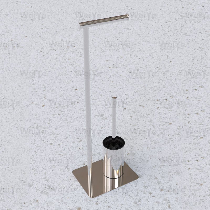 落地马桶刷架落地方底圆管纸巾架连圆马桶刷