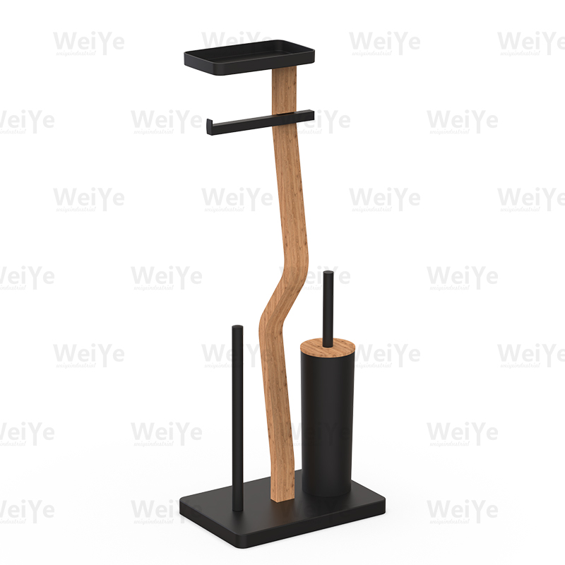 落地马桶刷架S形落地纸巾架连马桶刷