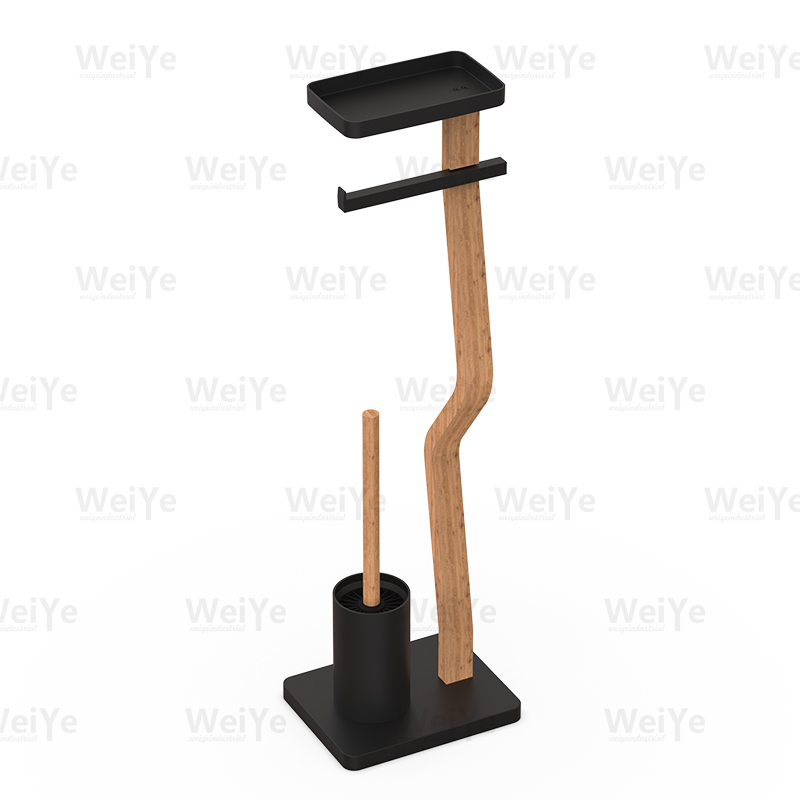 落地马桶刷架S形落地马桶刷连纸巾架