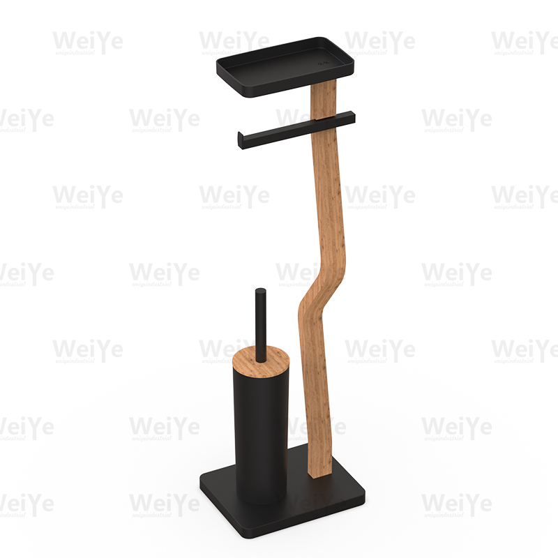 落地马桶刷架S形落地高身马桶刷连纸巾架