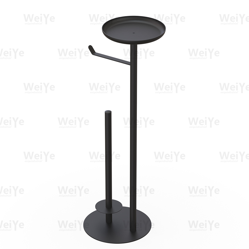 落地纸巾架圆铁板底落地扁钩纸巾架连圆盘