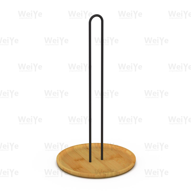 厨房纸巾架竹座铁线纸巾架