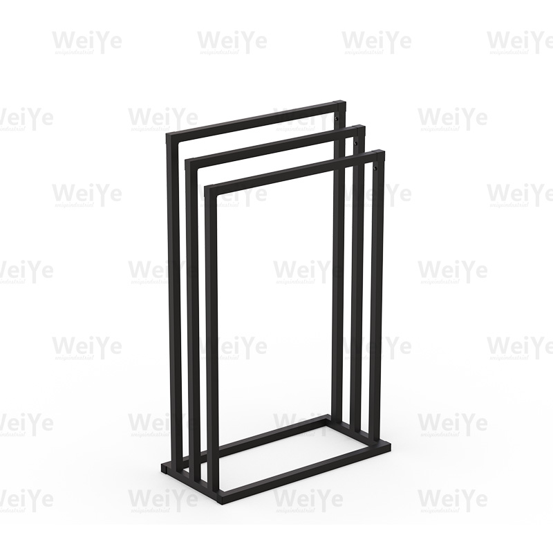 落地毛巾架落地三杆毛巾架-18mm方管方底