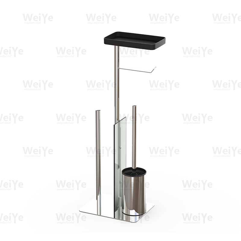 落地马桶刷架W形落地纸巾架连圆矮马桶刷带手机托