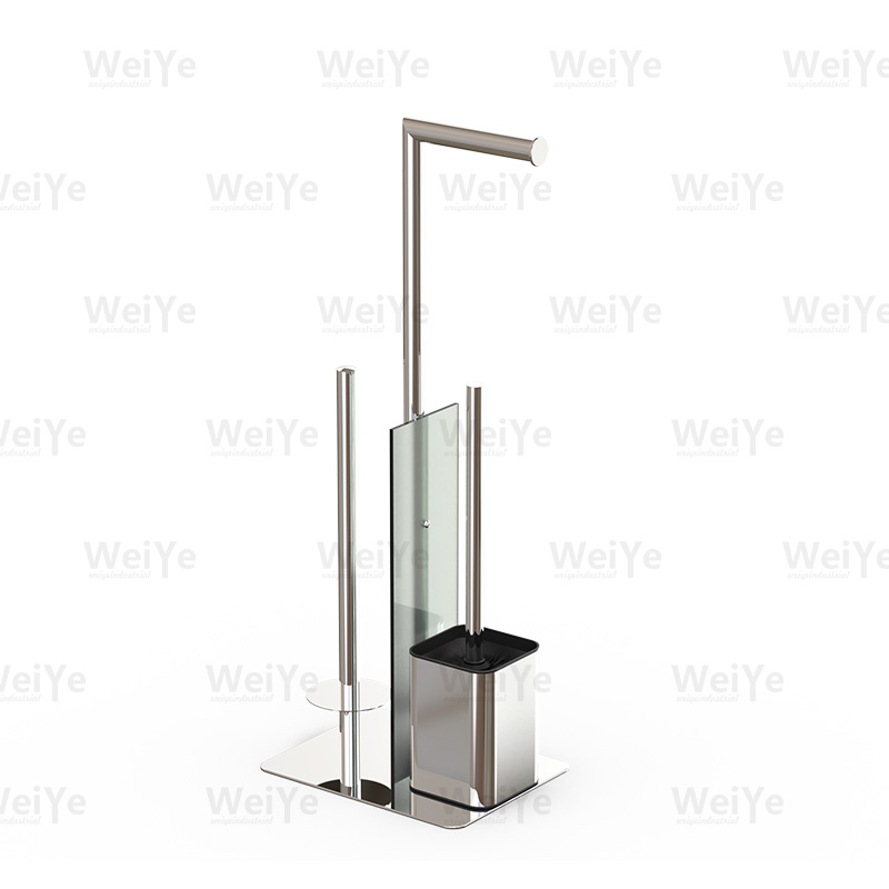 落地马桶刷架W形落地纸巾架连方矮马桶刷