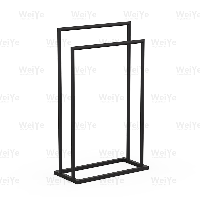 落地毛巾架拱形落地双杆毛巾架(圆管方底)