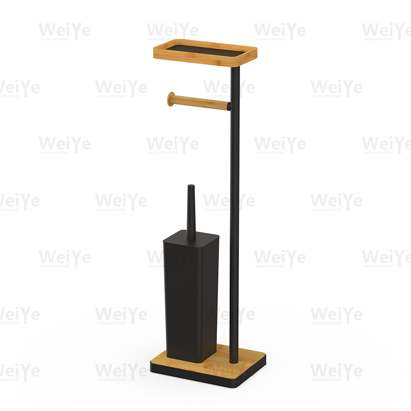 落地马桶刷架E形贴竹片落地高方马桶刷连塑料托