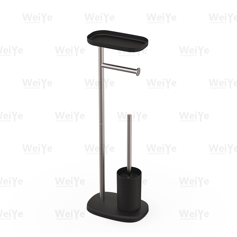 落地马桶刷架E形椭圆底落地马桶刷连托盘