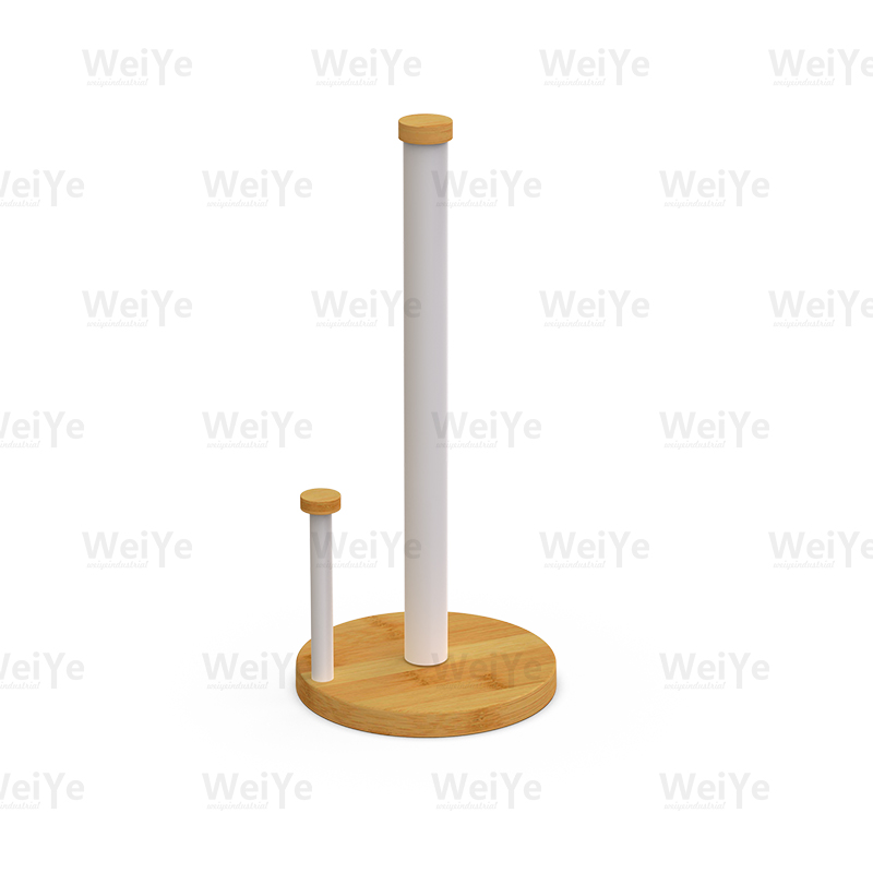 厨房纸巾架竹底厨房纸架配竹顶杆撑