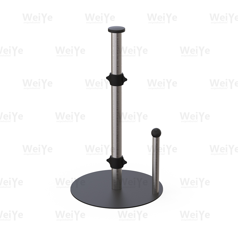 厨房纸巾架扁圆顶铁板底厨房架带杆TPR套