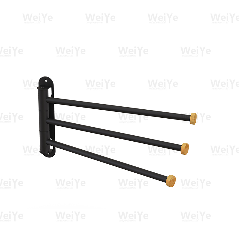 毛巾杆摇摆挂墙3杆毛巾架配竹