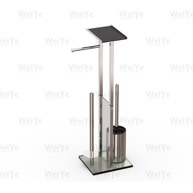 落地马桶刷架W形拱门落地纸巾架连圆矮马桶刷配托盘