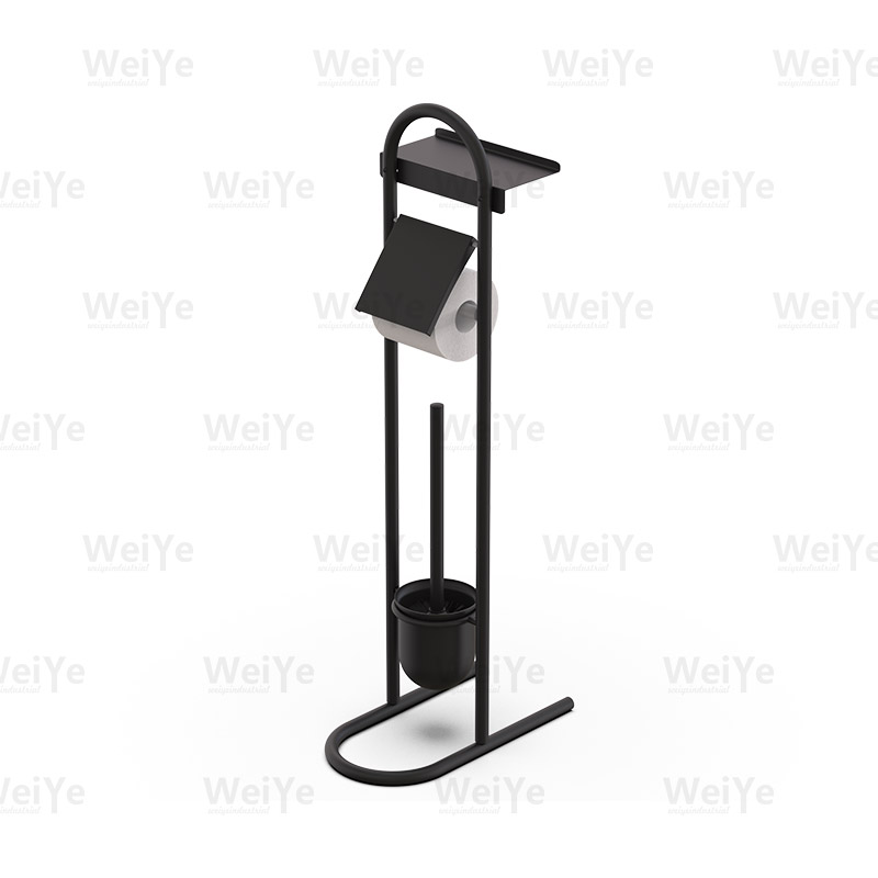 落地马桶刷架圆弯管拱形落地马桶刷连纸架连托