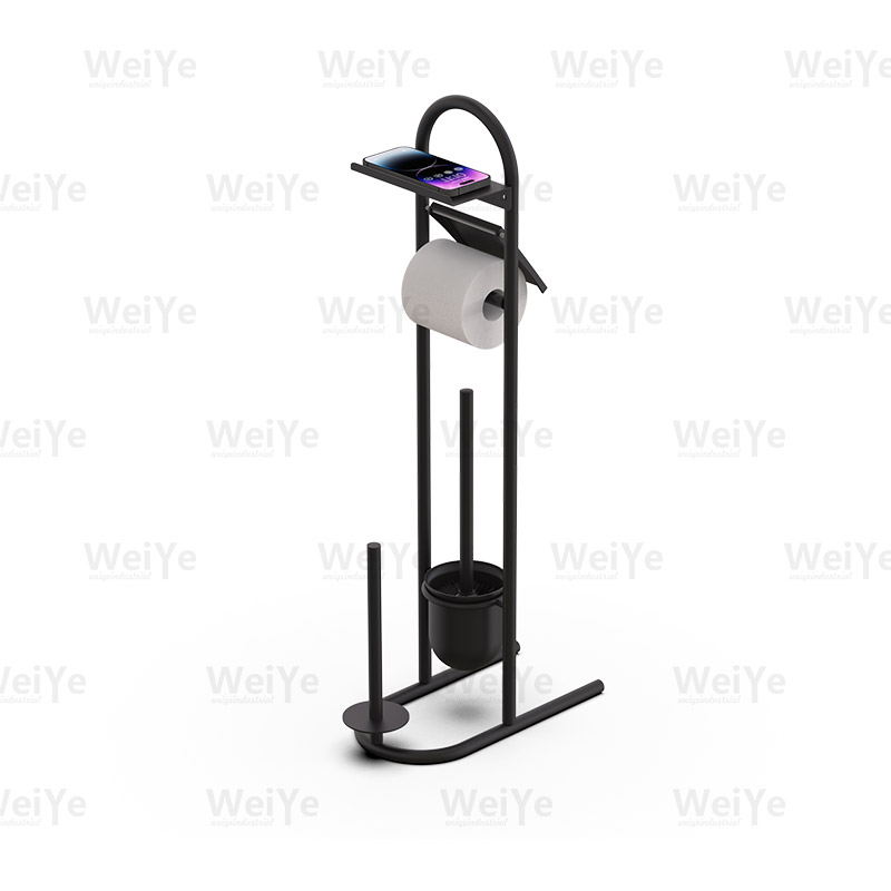 落地马桶刷架圆弯管拱形落地马桶刷连纸巾架