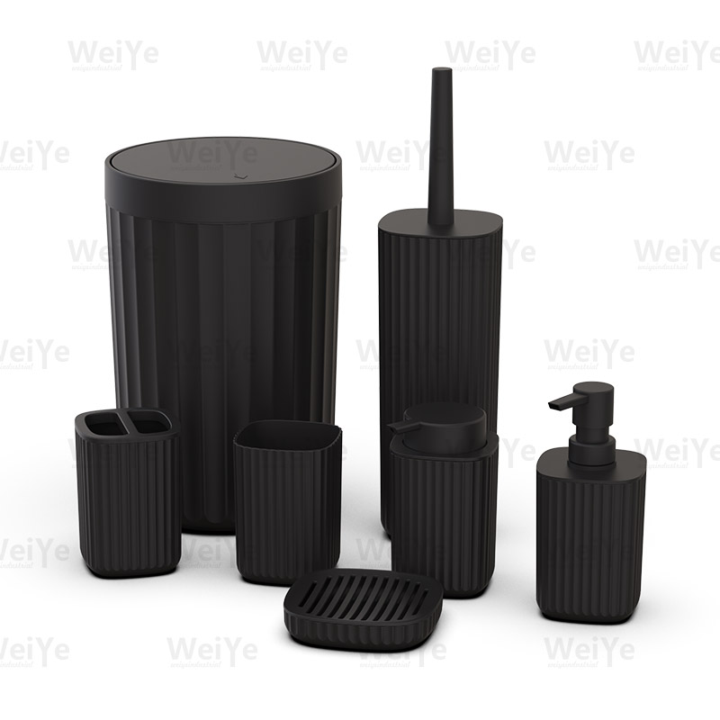 卫浴套装方形条纹电镀系列7件套