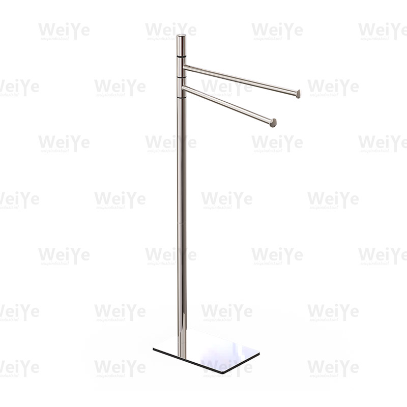 落地毛巾架铁+8K底板摇摆双杆毛巾架