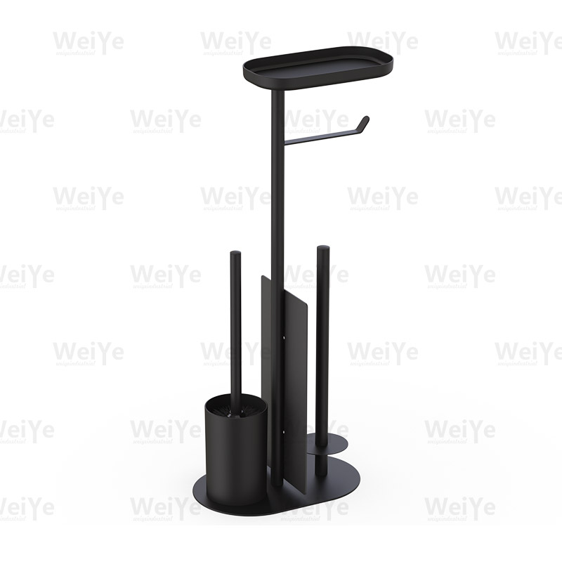 落地马桶刷架W形椭圆铁落地纸巾架连圆矮马桶刷带椭圆托