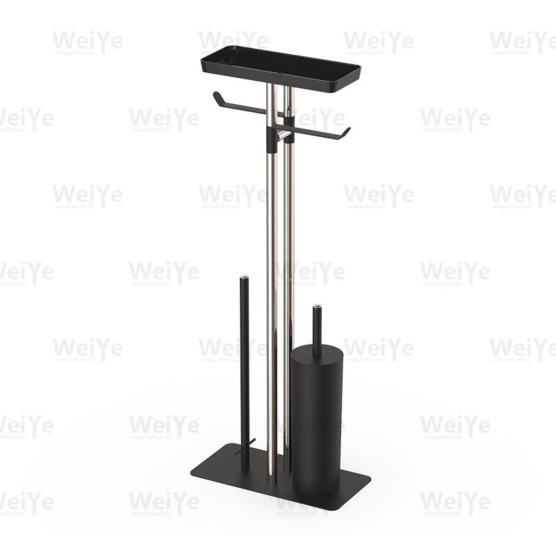 落地马桶刷架W形落地双纸巾架连圆高马桶刷