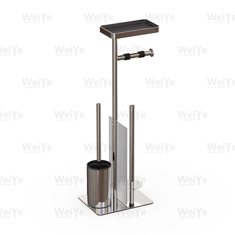 落地马桶刷架亮光W形落地8K板双纸巾架PS挡板