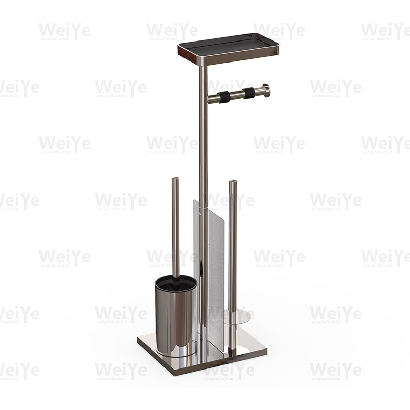 落地马桶刷架亮光W形落地EVA底双纸巾架PS挡板